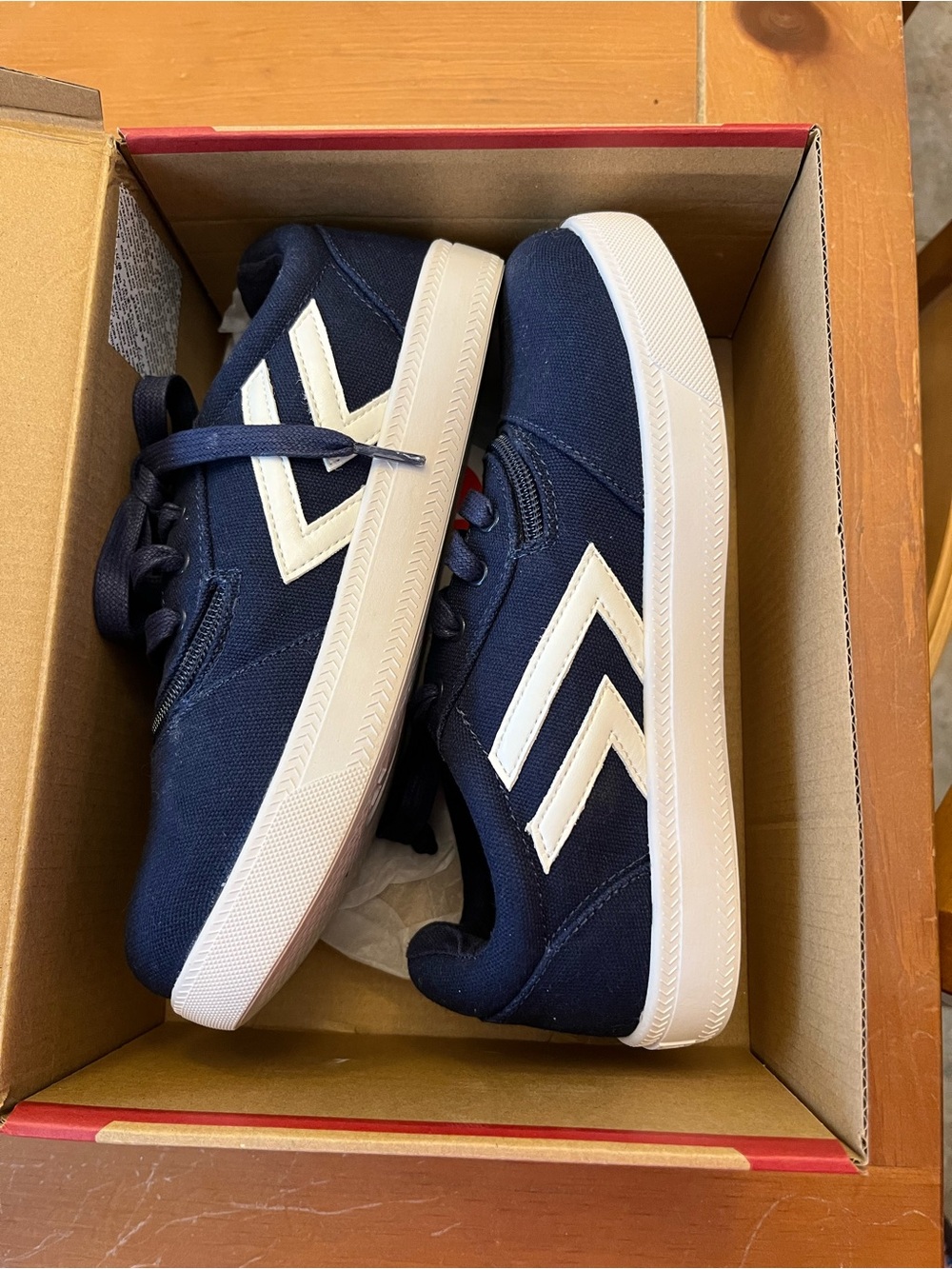 Kids Navy Canvas Sneakers with White Accent